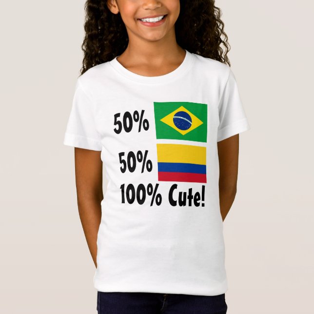 50% Brazilian 50% Colombian 100% Cute T-Shirt (Front)