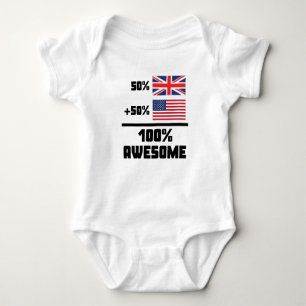 50% British 50% American 100% Awesome Baby Bodysuit
