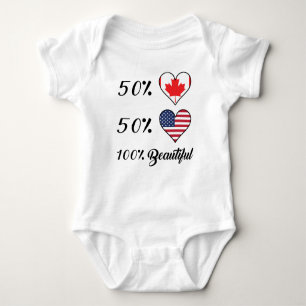 50% Canadian 50% American 100% Beautiful Baby Bodysuit