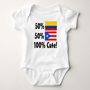50% Colombian 50% Puerto Rica 100% Cute Baby Bodysuit