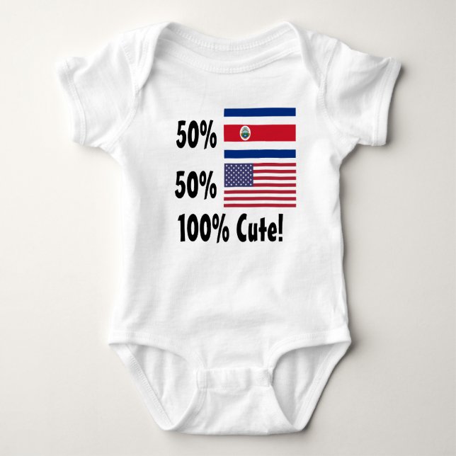 50% Costa Rican 50% American 100% Cute Baby Bodysuit (Front)