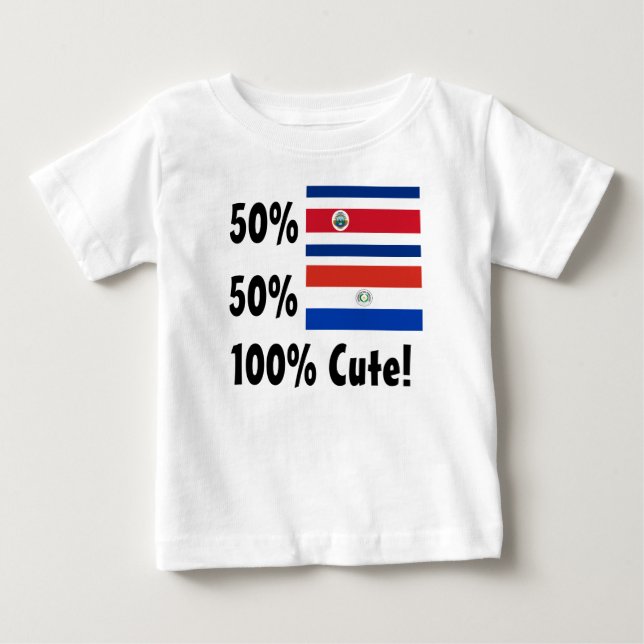 50% Costa Rican 50% Paraguayan 100% Cute Baby T-Shirt (Front)