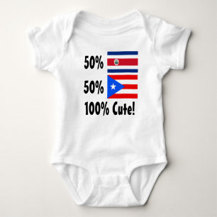 50% Costa Rican 50% Puerto Rican 100% Cute Baby Bodysuit