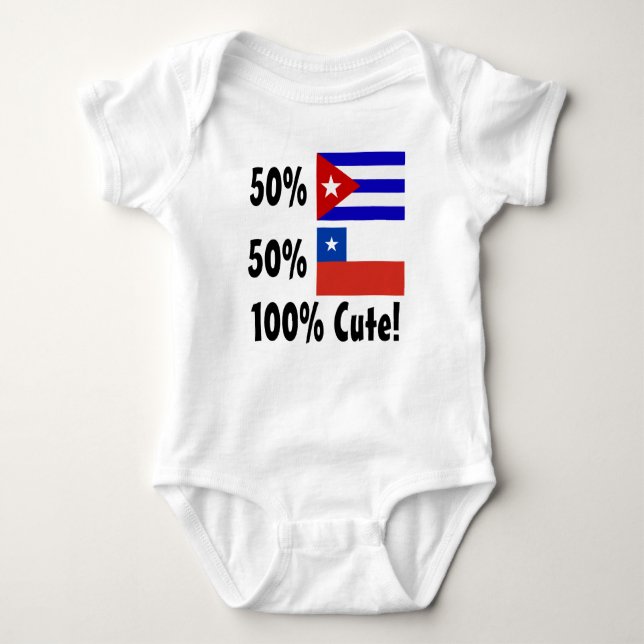50% Cuban 50% Chilean 100% Cute Baby Bodysuit (Front)