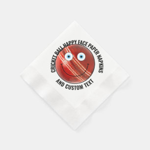 50 Custom Cricket Ball Party BLUE EYES Happy Face Napkin
