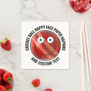 50 Custom Cricket Theme Party BLUE EYES Happy Face Napkin