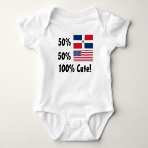 50% Dominican 50% American 100% Cute Baby Bodysuit