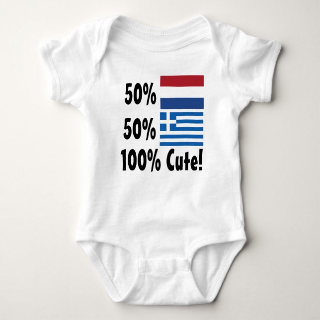 50% Dutch 50% Greek 100% Cute Baby Bodysuit (Front)