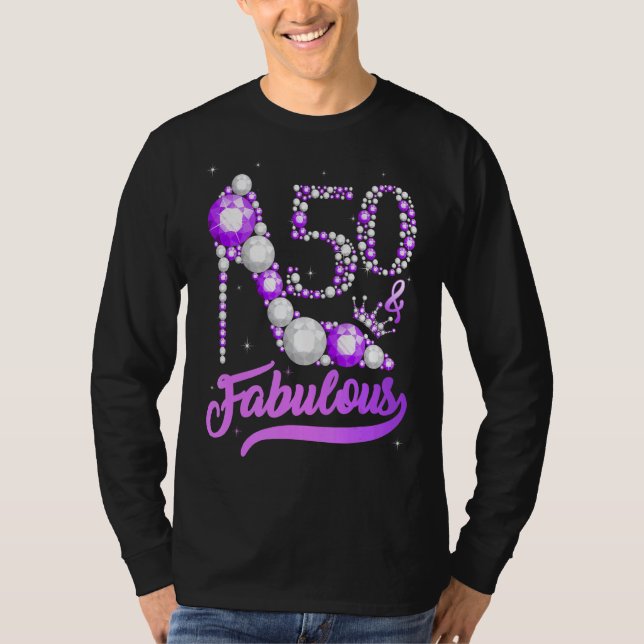50 & Fabulous 50 Years Old 50th Birthday Diamond C T-Shirt (Front)