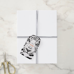 50 & Fabulous 50th Birthday Black Bengal Tiger Gift Tags