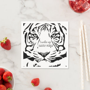 50 & Fabulous 50th Birthday Black Bengal Tiger Napkin