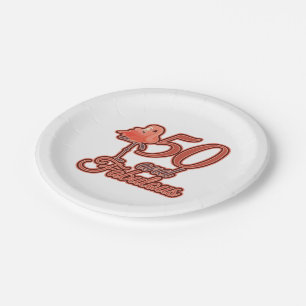 50 & Fabulous 50th Birthday Flamingo Theme Party Paper Plate