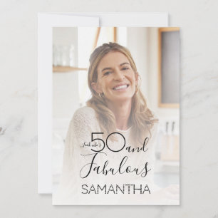 50 & Fabulous 50th Birthday Party Minimal Photo Invitation