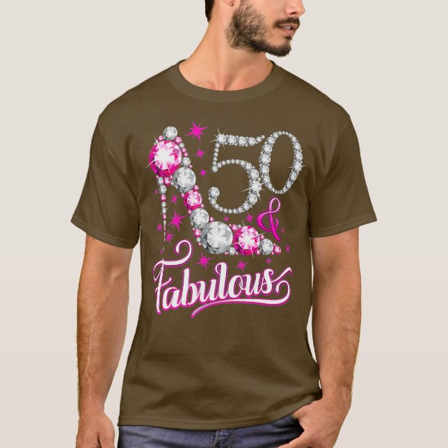 50  Fabulous  50th Birthday t shirt for women (Front)