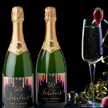 50 fabulous birthday black pink gold drips sparkling wine label<br><div class="desc">A trendy and elegant 50th birthday wine label. A classic black background decorated with drips, paint dripping look in purple, pink and gold. With the text: 50 and fabulous. Personalize and add a name and a date. Date of birth or the date of the party. Golden text. The word Fabulous...</div>