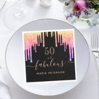 50 fabulous birthday black rainbow glitter sparkle