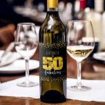 50 fabulous birthday gold foil dots on black glam wine label<br><div class="desc">“50 and fabulous.” Own it and usher in 50 with style! This stunning, modern, graphic faux gold foil “50” and dots on black, personalised wine label will help make her birthday extra special! Matching and coordinating invitations, envelopes, labels, paper plates, mugs, banners, and other items are also available. Just type...</div>