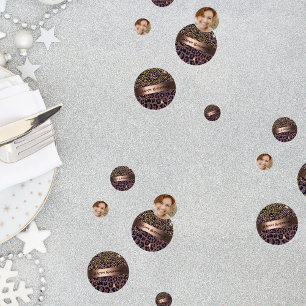 50 & Fabulous Birthday leopard pattern glam name Confetti