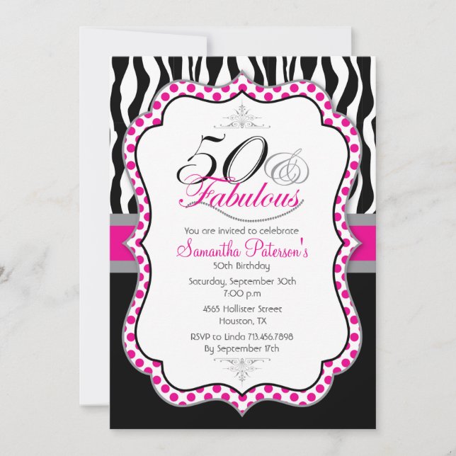 50 & Fabulous Birthday Party Invitation (Front)