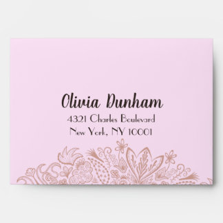 50 & Fabulous Birthday Party Pink Elegant Mandala Envelope