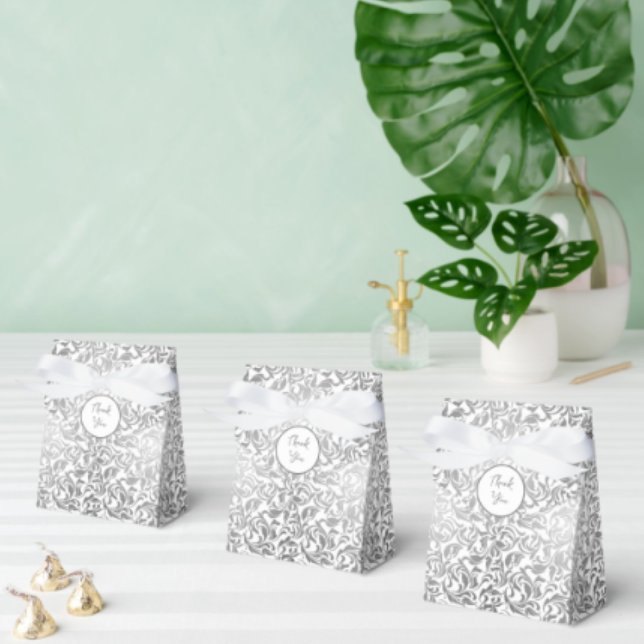 50 & Fabulous Birthday Silver Floral Swirls  Favour Box (Creator Uploaded)