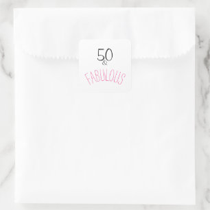 50 & Fabulous Birthday Square Sticker