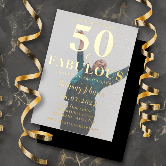 50 & Fabulous Black & Gold Foil Photo  (Creator Uploaded)