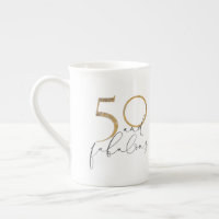 50 & Fabulous Black White & Gold 50th Birthday