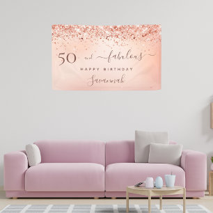 50 Fabulous blush pink rose confetti name Banner
