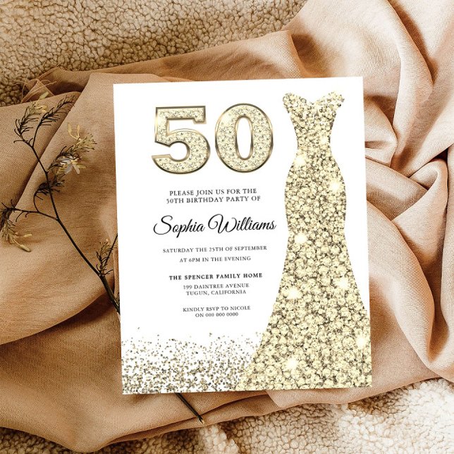 50 & Fabulous! Budget Womans 50th Birthday Invite (Creator Uploaded)
