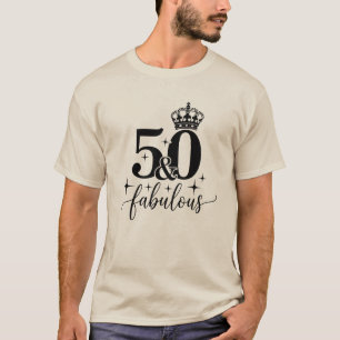 50 & Fabulous Crown 50th Birthday Men's T-Shirt