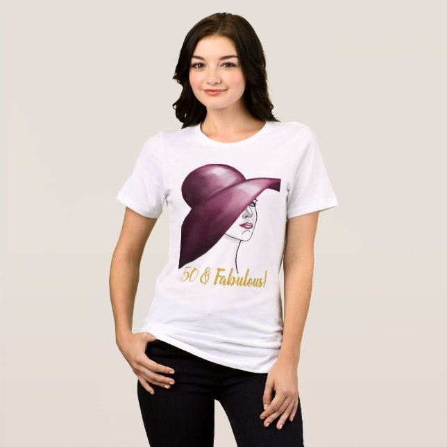 50 & Fabulous Elegant Woman Guest of Honour Tri-Blend Shirt (Front Full)