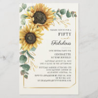 50 Fabulous Eucalyptus Sunflower Birthday Invites