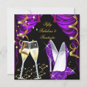 50 Fabulous & Fantastic Purple Champagne Party Invitation