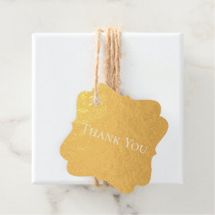 50 & Fabulous Fiftieth Birthday Gold Swirl Leaves Favour Tags