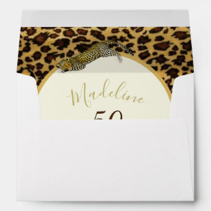 50 Fabulous Fiftieth Leopard Print Wild Birthday Envelope