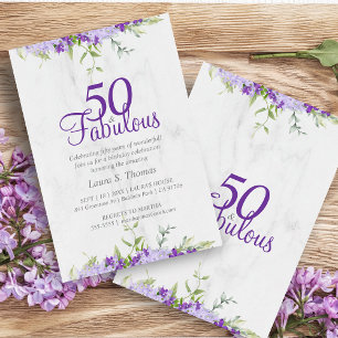 50 & fabulous Floral Watercolor Purple Shades