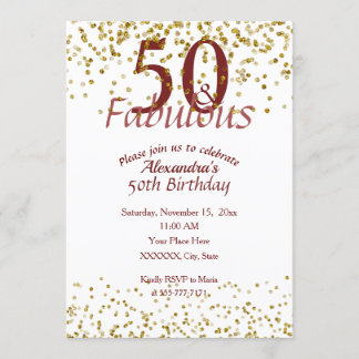 50 Fabulous Gold And Burgundy Invitation