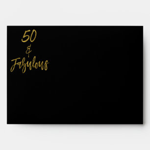 50 & Fabulous Gold Return Address Printed on Back Envelopes