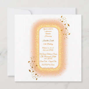 50&Fabulous Golden Birthday Invitation 