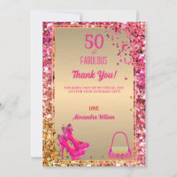 50& Fabulous High Heels Gold Hot Pink Glitter Glam