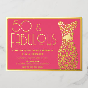 50 & Fabulous! Hot Pink 50th Birthday Party Gold
