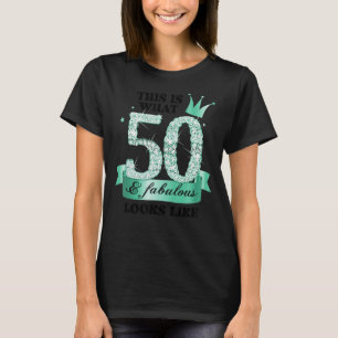 50 & Fabulous I Turquoise White Party Group Photo T-Shirt