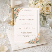 50 fabulous ivory peach gold florals birthday