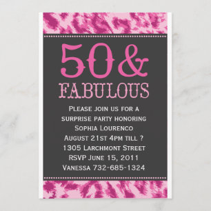 50 & Fabulous Leopard Invitation