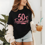 50 & Fabulous Pink Glitter 50th Birthday Sparkle Tri-Blend Shirt<br><div class="desc">This modern design features the text "50 & Fabulous" in pink glitter calligraphy script. Perfect as a gift or for a 50th birthday party.</div>