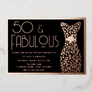 50 & Fabulous! Rose Gold & Black 50th Birthday 