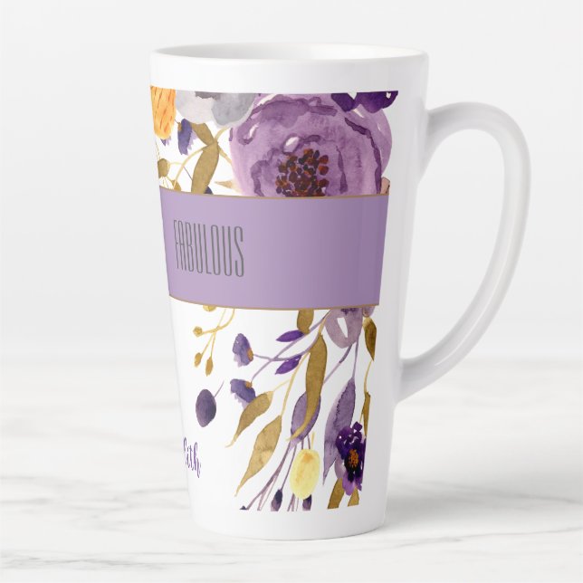 50 & Fabulous Watercolor Latte Mug (Right)