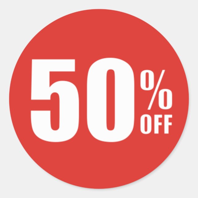 50% Fifty Percent OFF Discount Sale Sticker (Front)