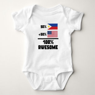 50% Filipino 50% American 100% Awesome Baby Bodysuit